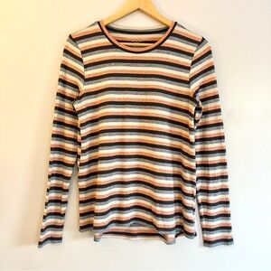 American Eagle Outfitters Plush Striped Top - Peach, Navy, Blue, white